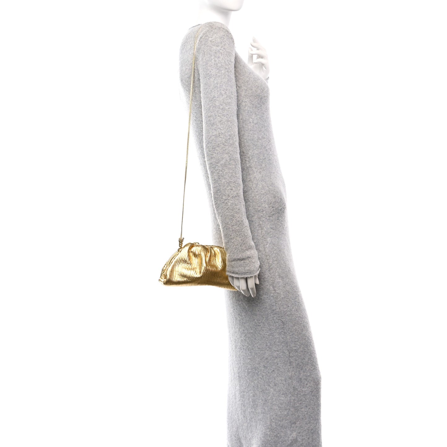 Metallic Bark Calfskin The Mini Pouch Gold