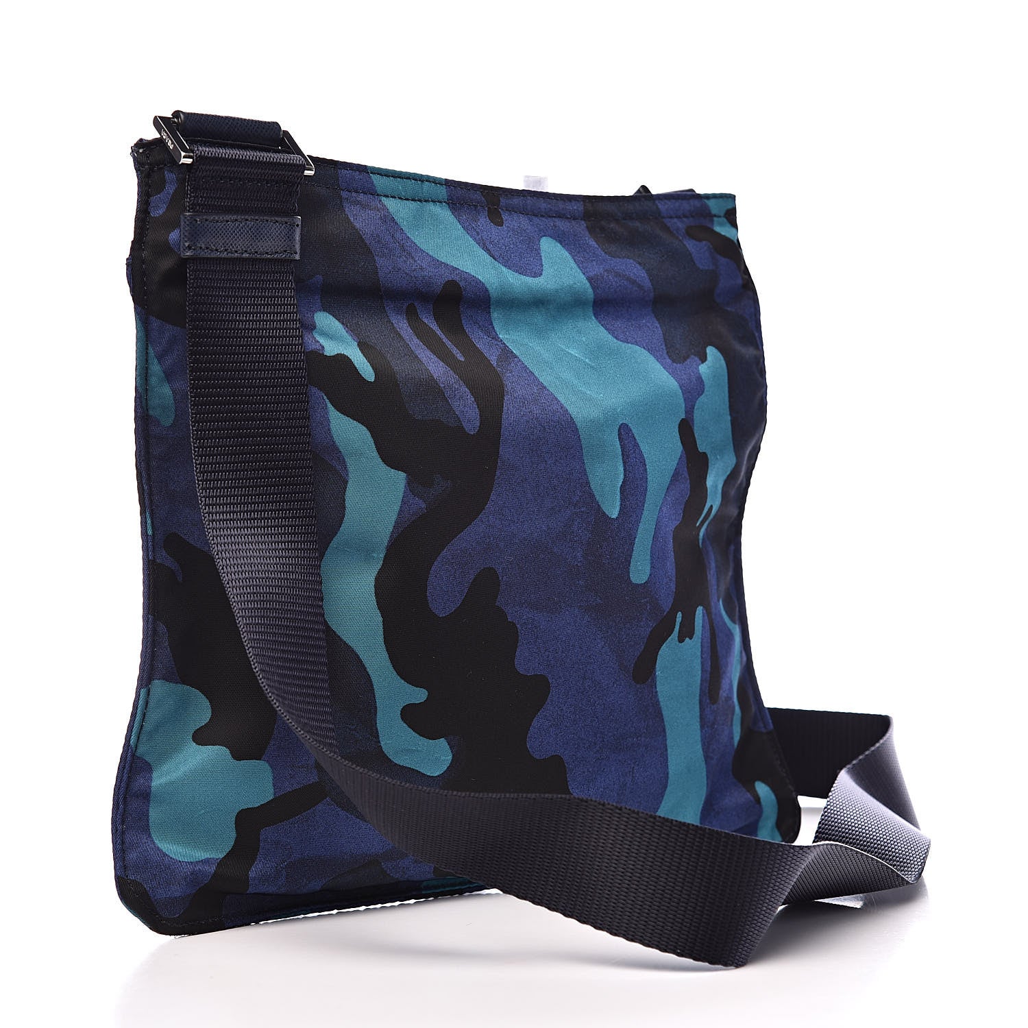 Prada Tessuto Nylon Camouflage Flat Messenger Royal 3 of 9