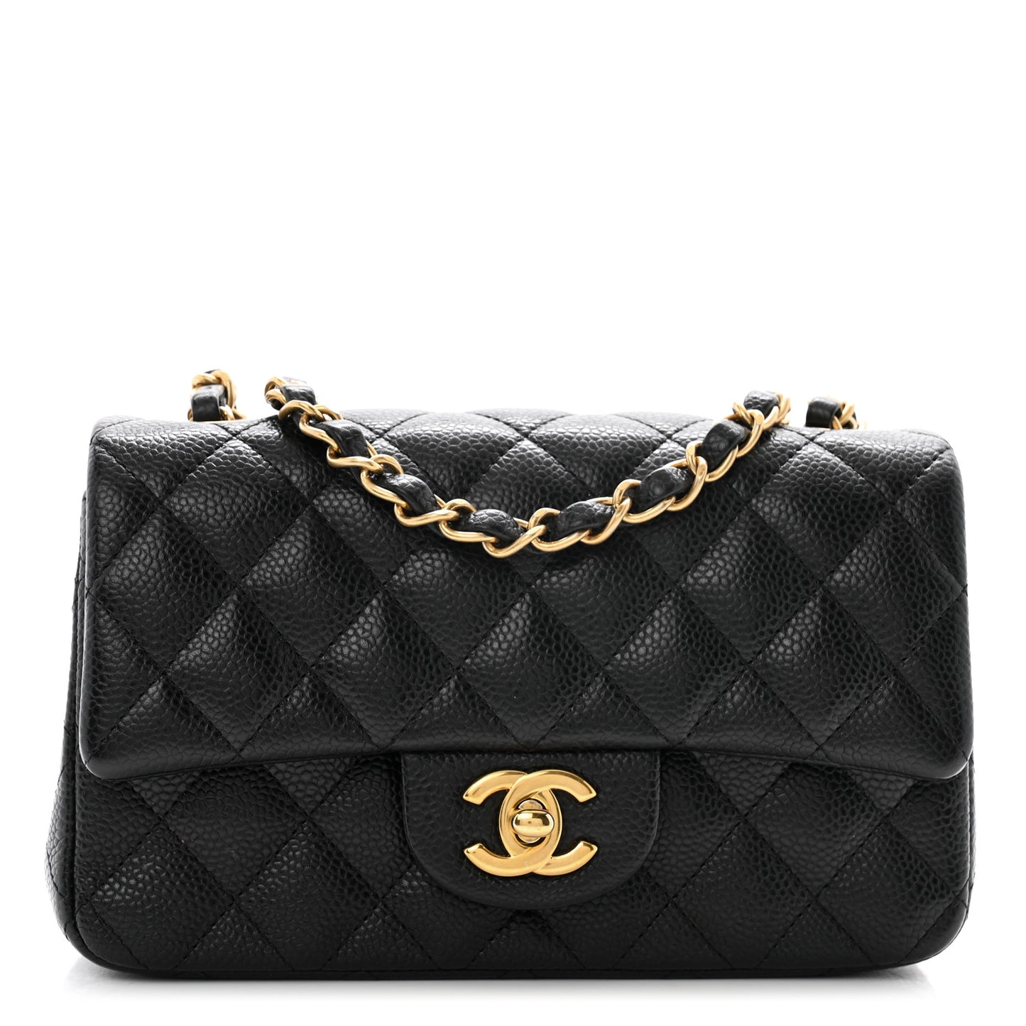 Caviar Quilted Mini Rectangular Flap Black