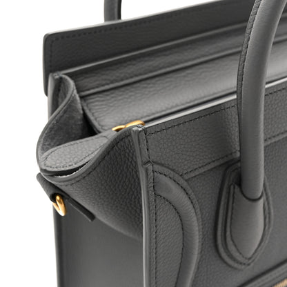 Celine Drummed Calfskin Nano Luggage Kohl 13 of 13