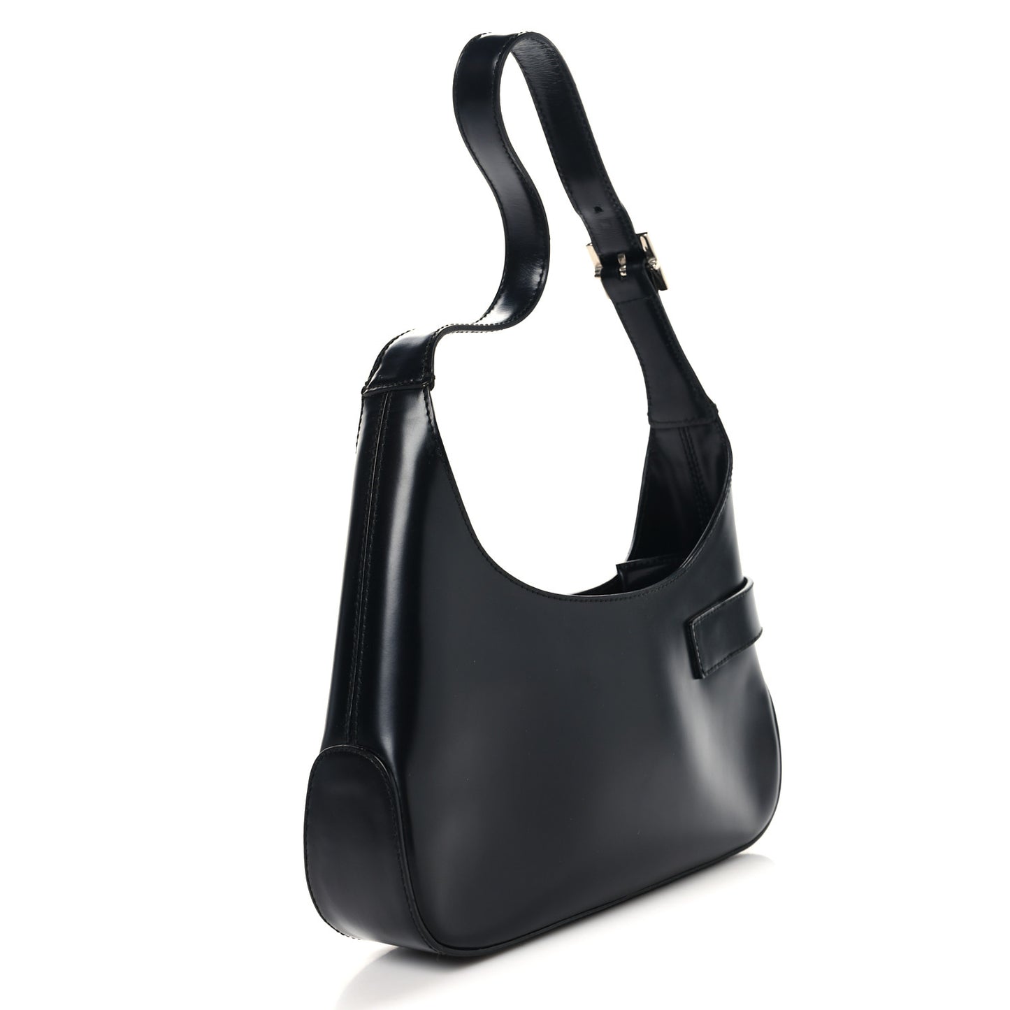 Soft Calfskin Gancini Hobo Black