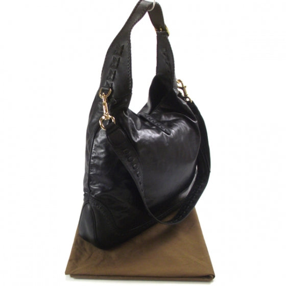 Calfskin Large New Jackie Hobo Black