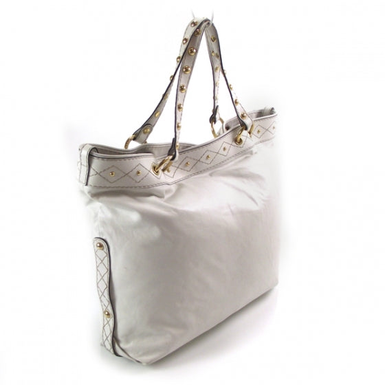 Leather Studded Irina Tote White