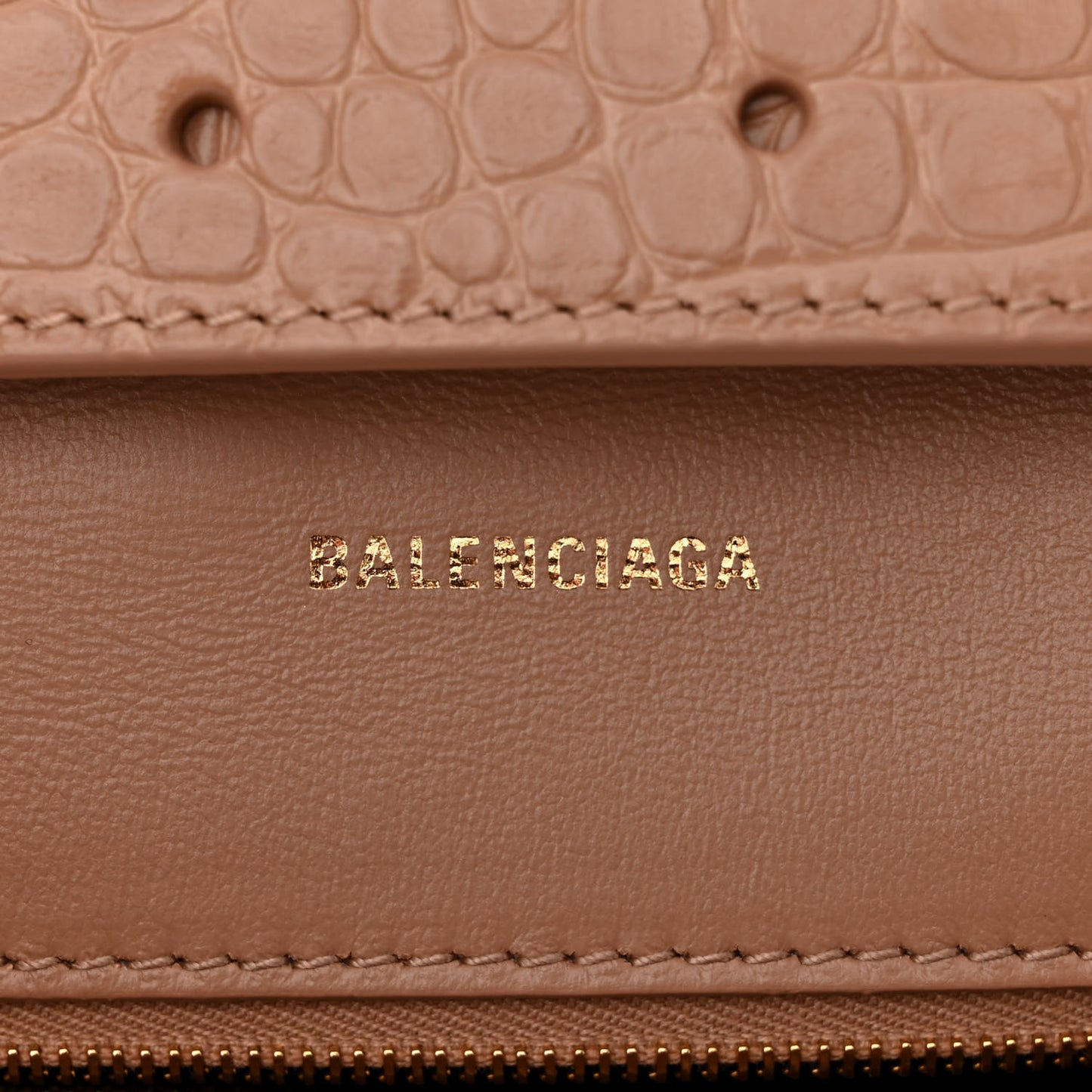Extra Supple Calfskin Crocodile Embossed XS Downtown Shoulder Bag Nude Beige