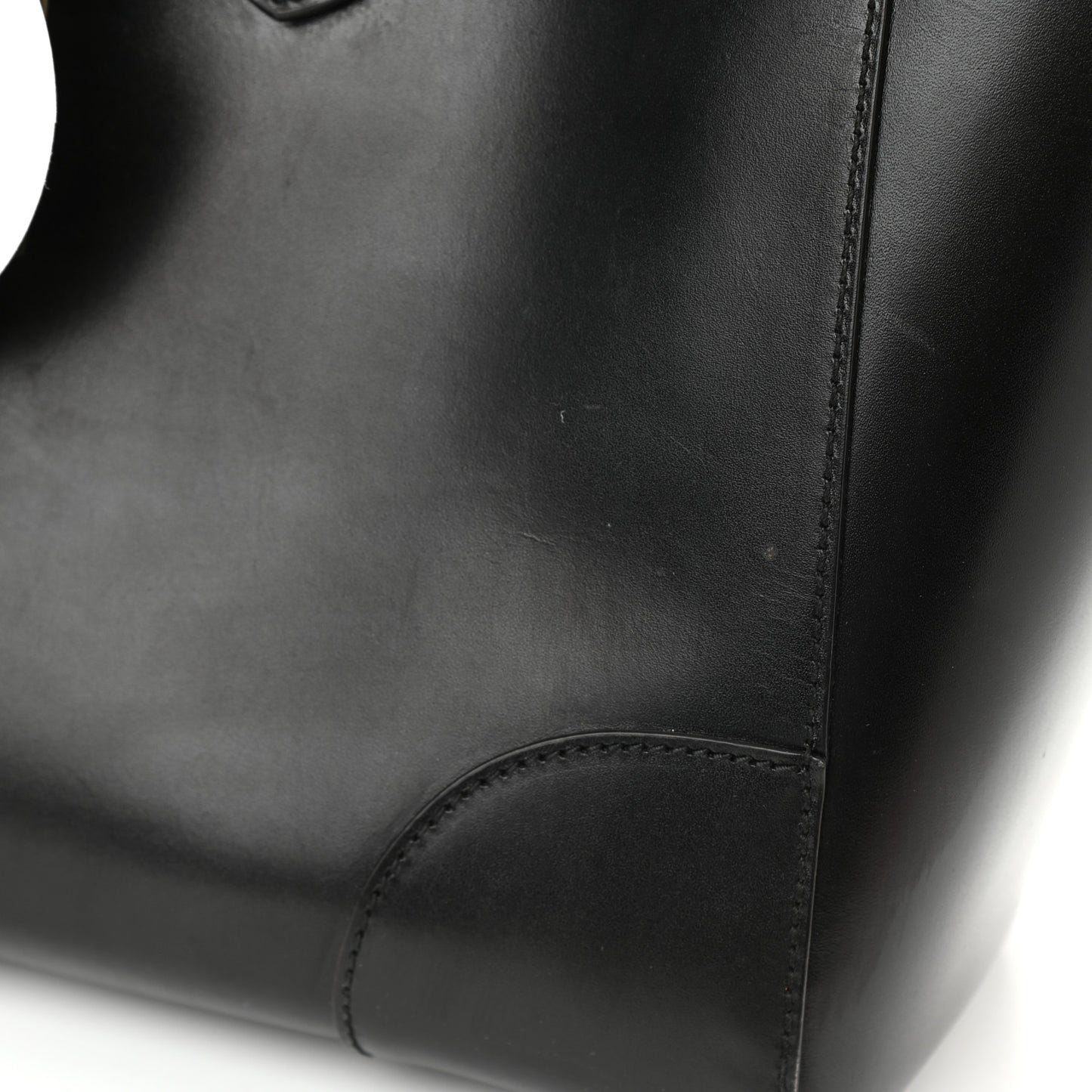 Calfskin Medium Lady Buckle Top Handle Bag Black