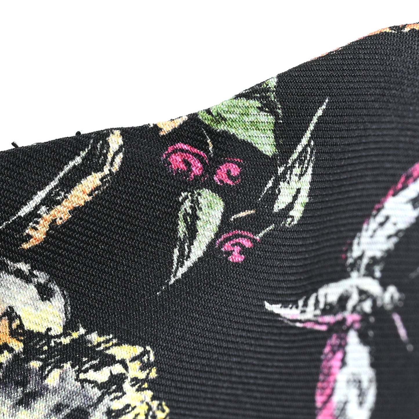 Silk Twill D-Floral Mitzah Scarf Black Multicolor