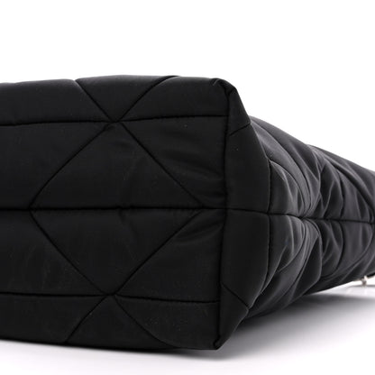 Prada Re-Nylon Nappa Triangle Quilted Padded Double Handled Zip Pocket Tote Black 9 of 13