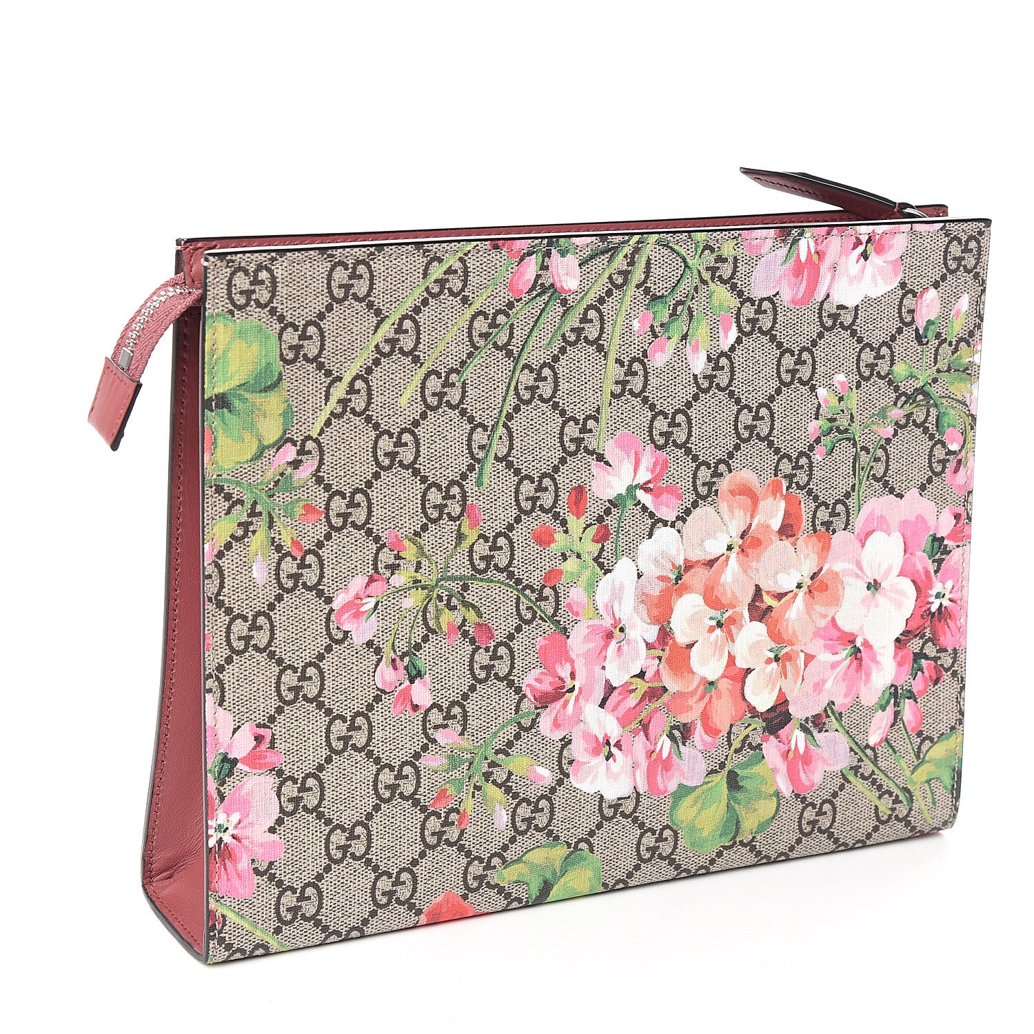 Gucci GG Supreme Monogram Blooms Large Cosmetic Case Beige Multicolor Dry Rose 2 of 6