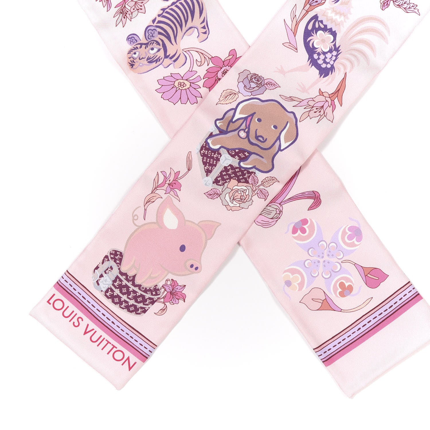 Louis Vuitton Silk Monogram Superstition Bandeau Light Pink 2 of 4