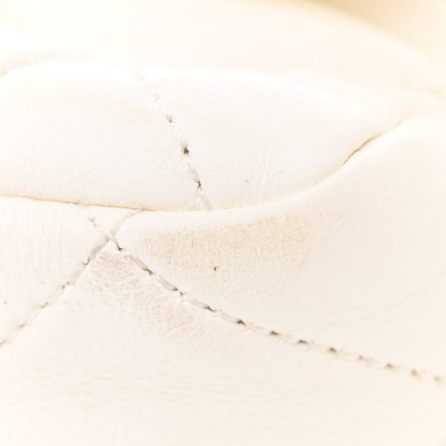 Lambskin Plexiglass Quilted Coco Love Flap White