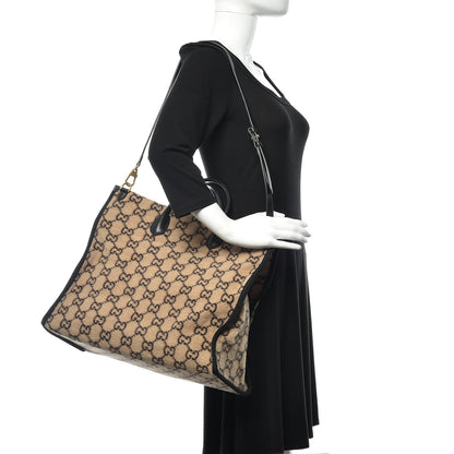Gucci Covered Wool GG Monogram Large Tote Bag Beige Ebony 2 of 10