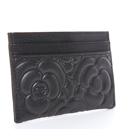 Chanel Goatskin Camellia Embossed Card Holder Grey 3 of 9