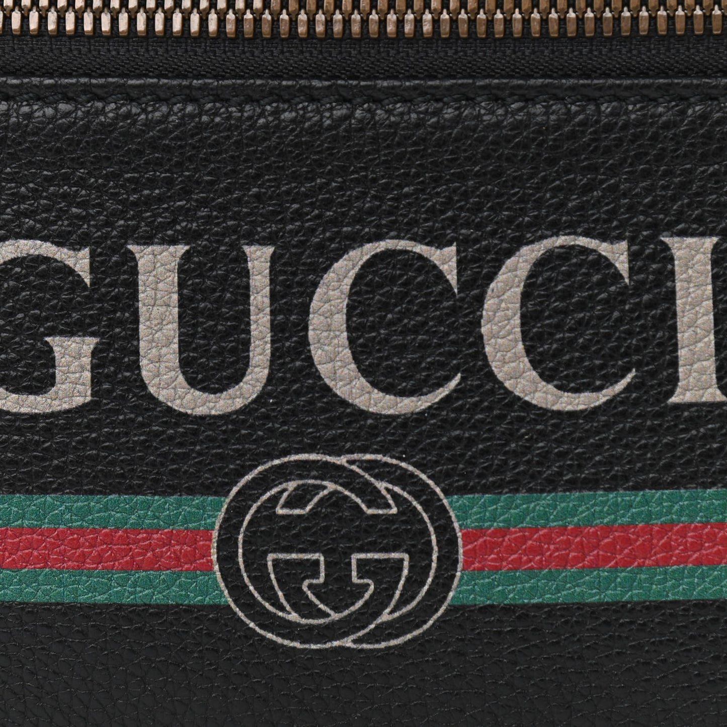 Grained Calfskin Small Logo Belt Bag Black