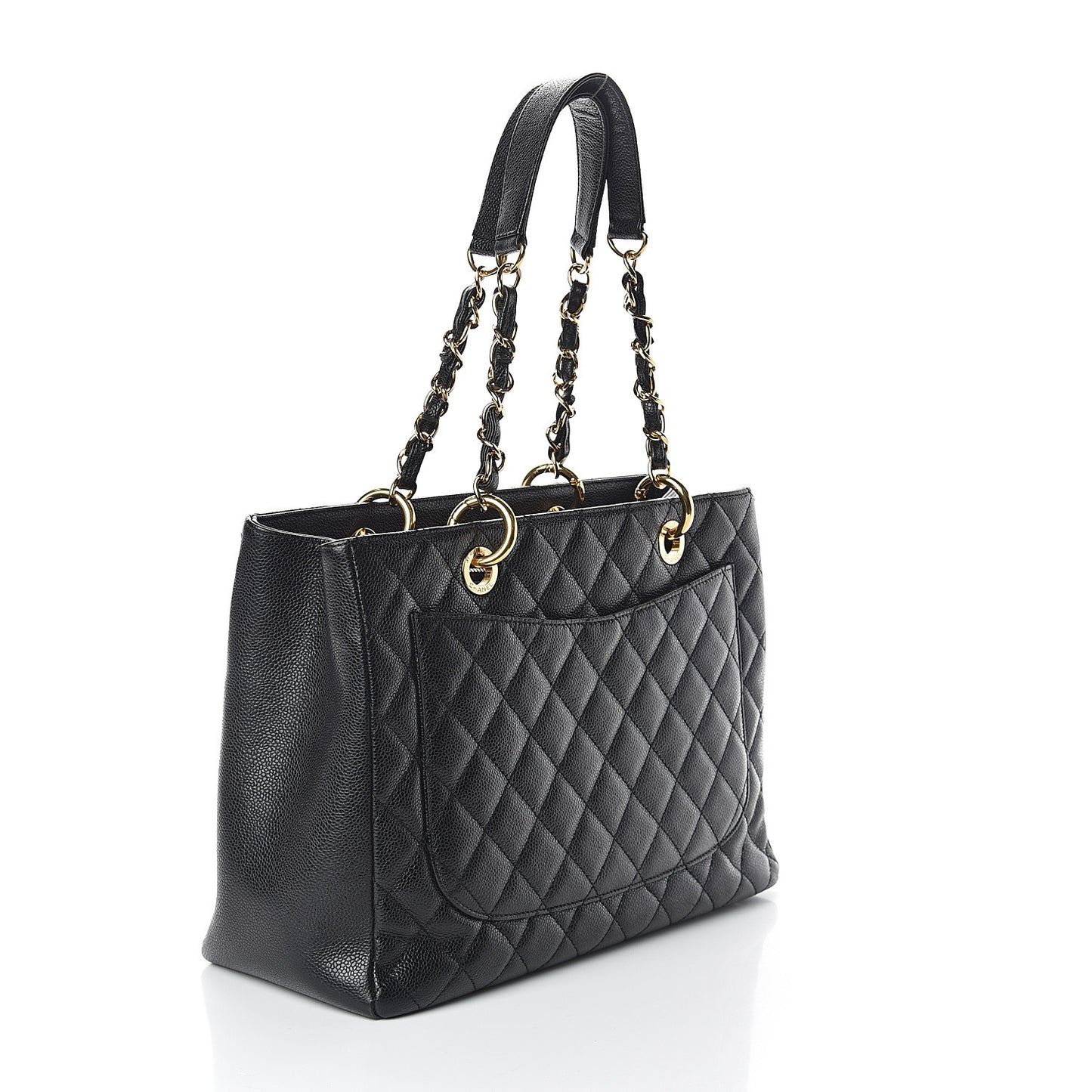 Caviar Quilted Grand Shopping Tote GST Black