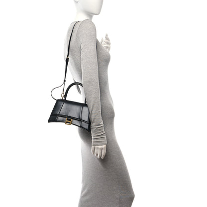 Balenciaga Shiny Box Calfskin Small Hourglass Top Handle Bag Black 2 of 9