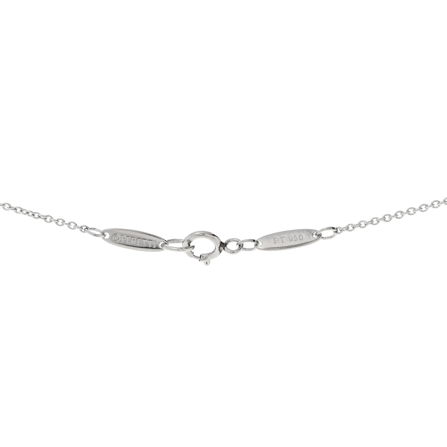 Platinum Diamond 16mm Elsa Peretti Open Heart Pendant Necklace