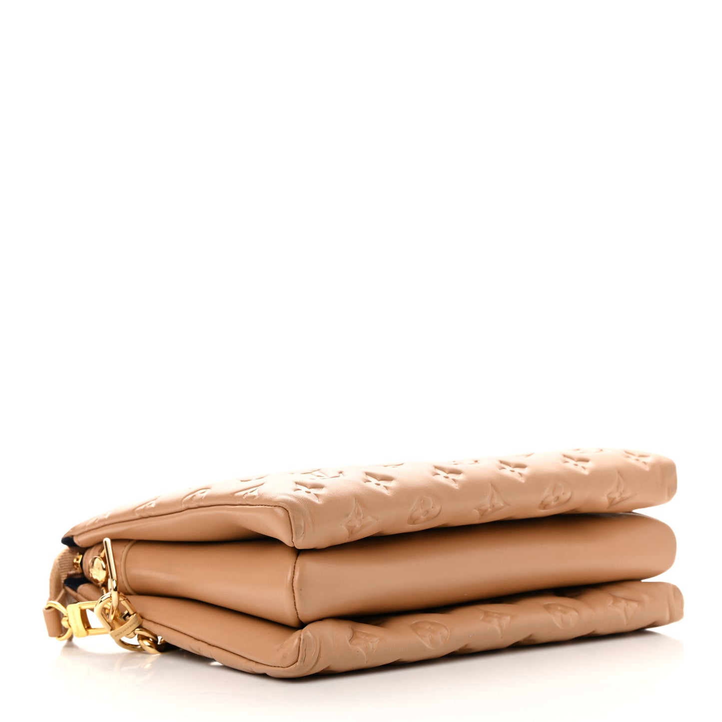 Lambskin Embossed Monogram Coussin PM Camel