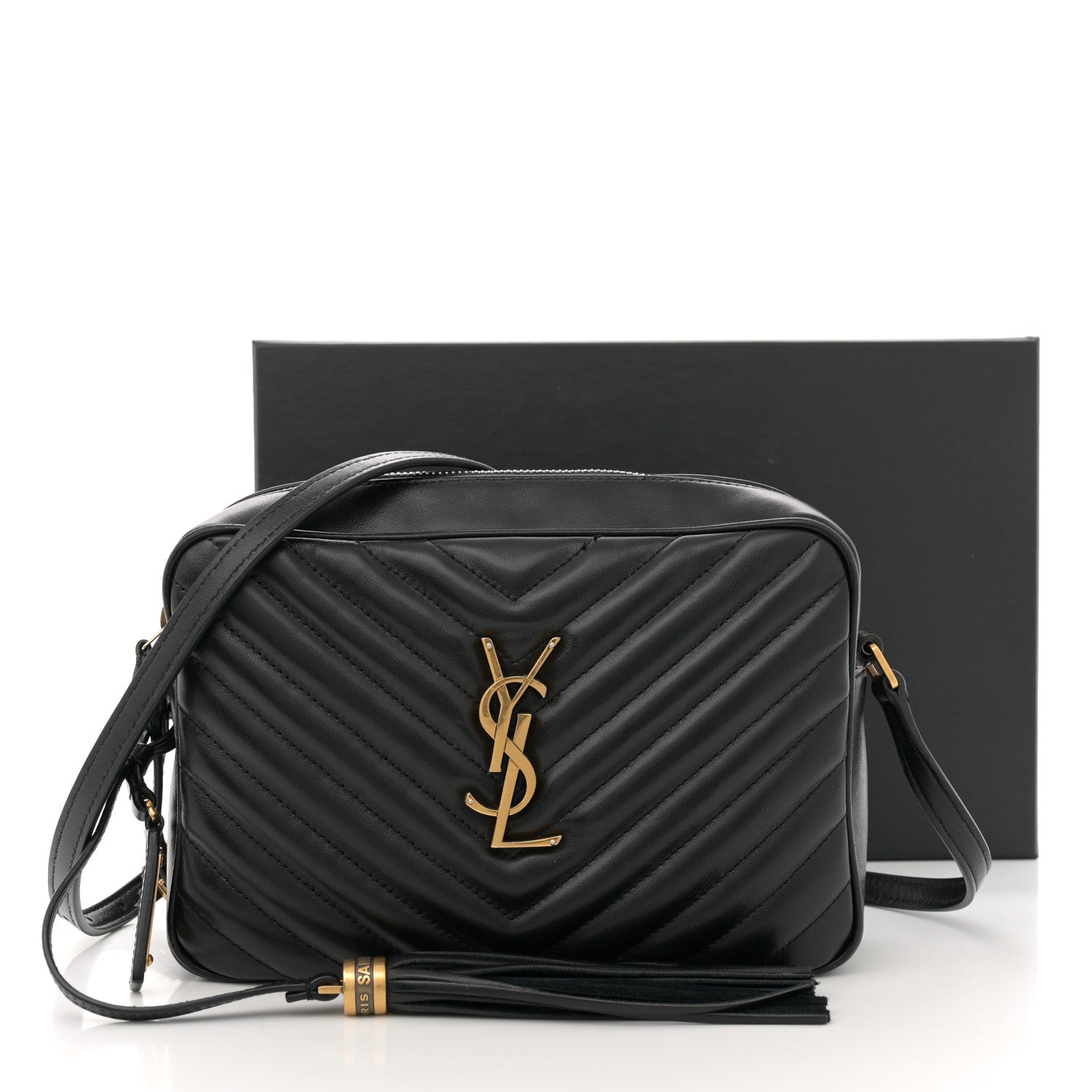 Saint Laurent Calfskin Matelasse Monogram Lou Camera Bag Black 18 of 18