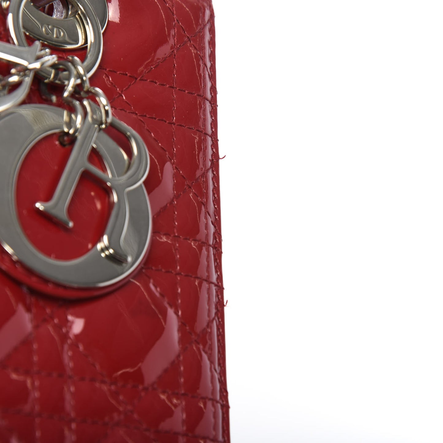 Patent Cannage Medium Lady Dior Red