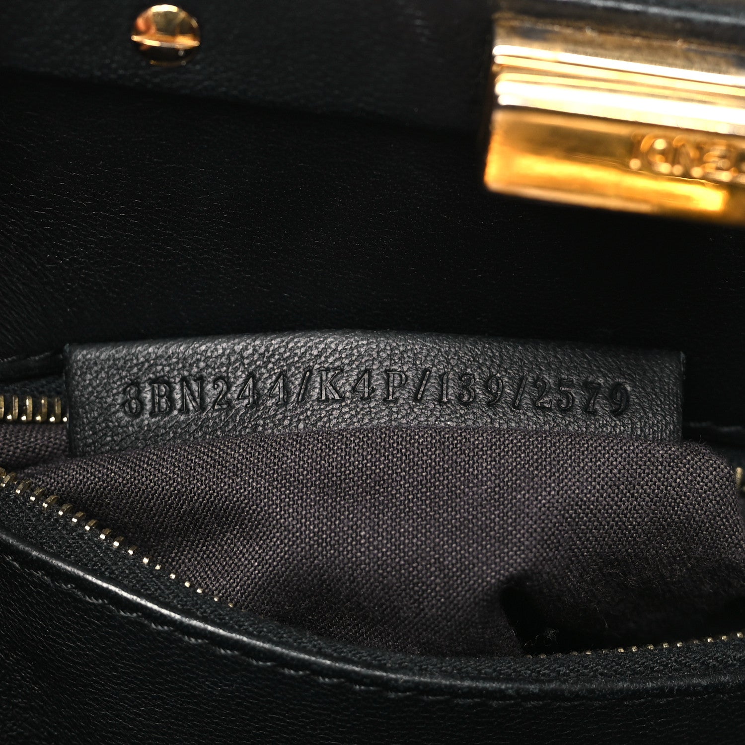 Fendi Nappa Mini Peekaboo Iconic Satchel Black 8 of 12