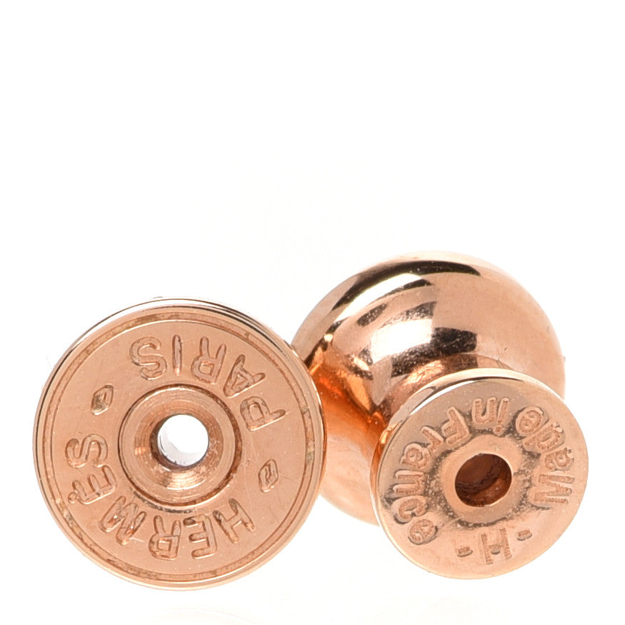 Rose Gold Lacquered Pop H Earrings Marron Glace
