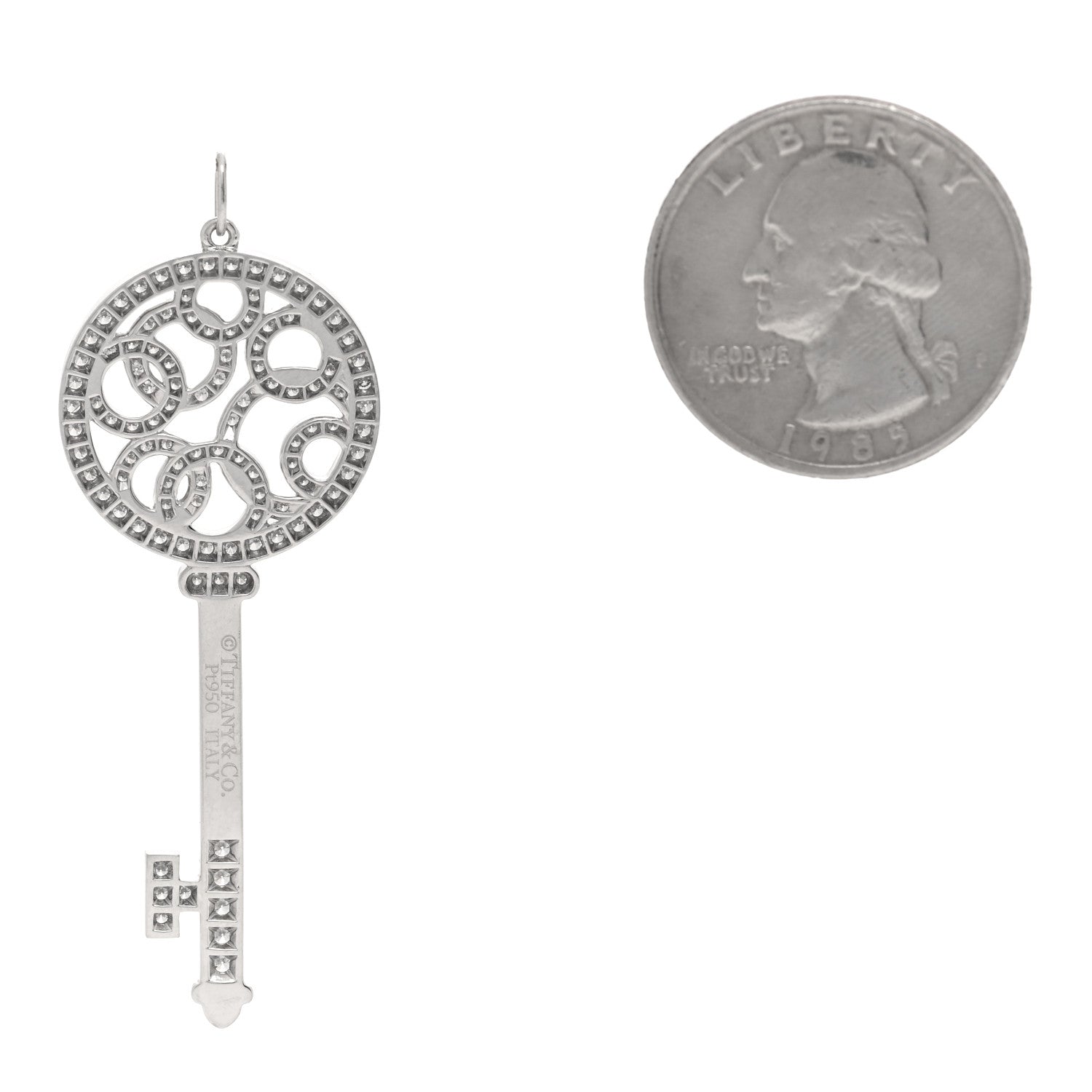 Tiffany Platinum Diamond Bubbles Key Pendant 2 of 4