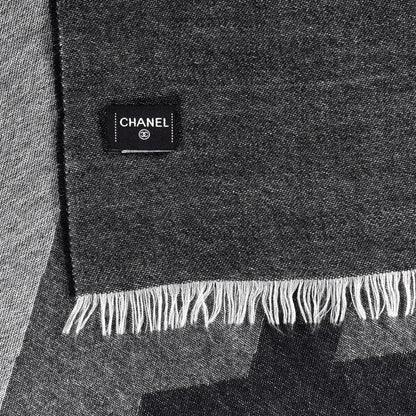 Chanel Cashmere CC Logo Stole Black 4 of 4