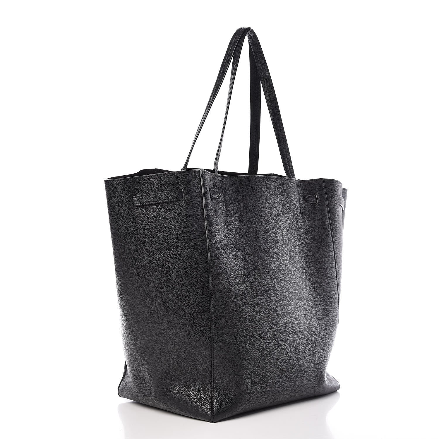 Celine Soft Grained Calfskin Medium Belt Cabas Phantom Black 3 of 16