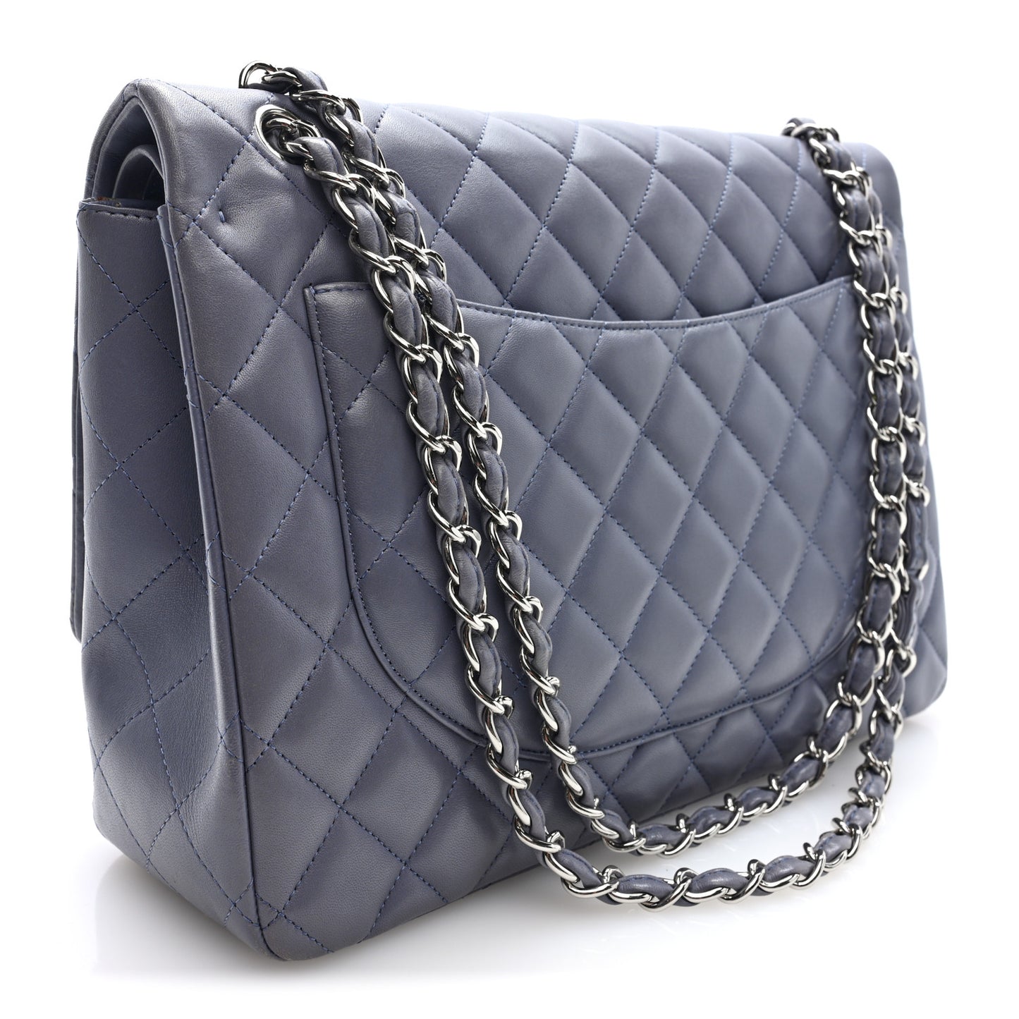 Lambskin Quilted Maxi Double Flap Purple