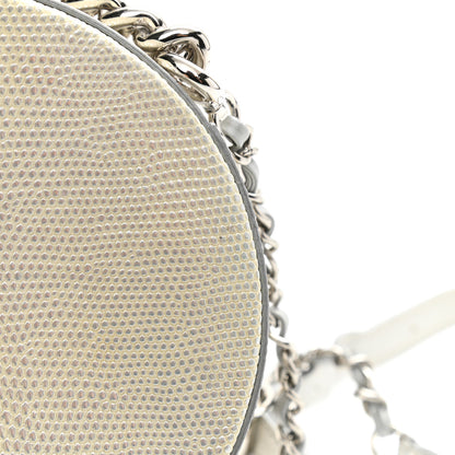 Chanel Metallic Lizard Round As Earth Evening Bag Silver 13 of 14