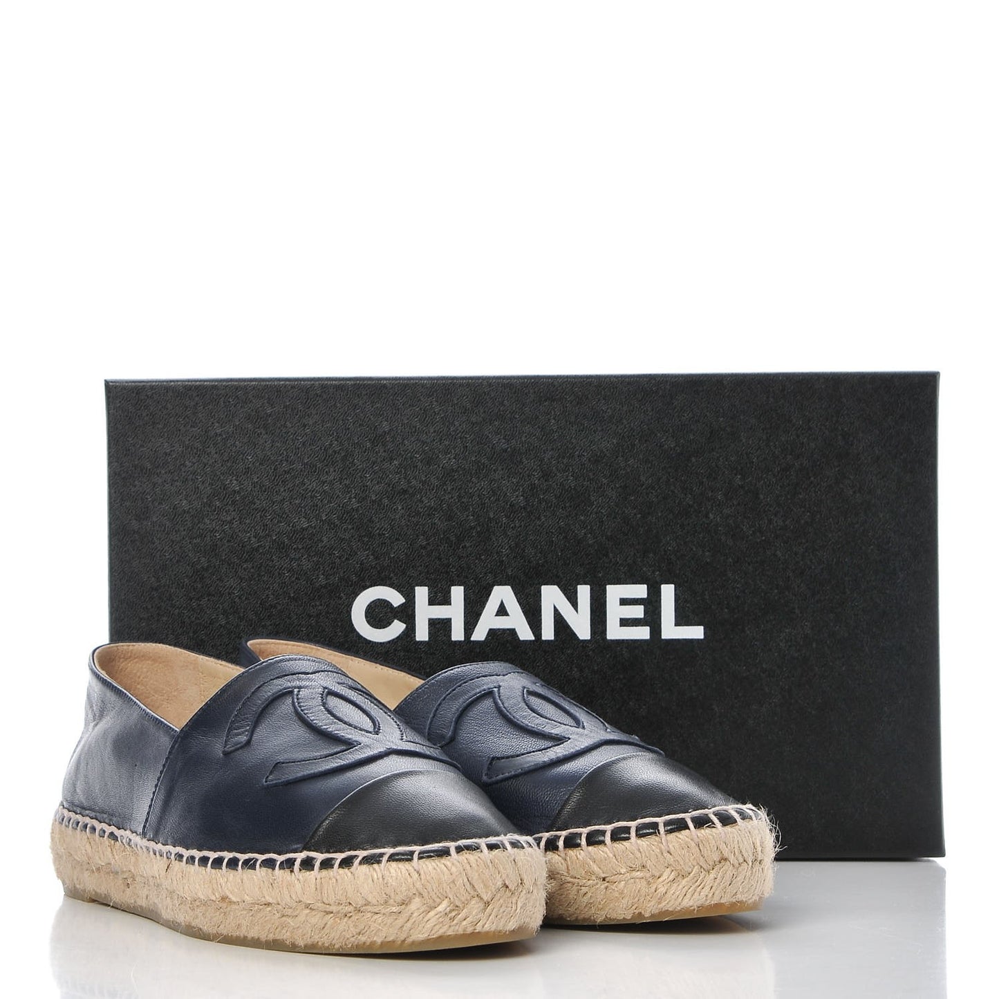 Lambskin CC Espadrilles 36 Dark Navy