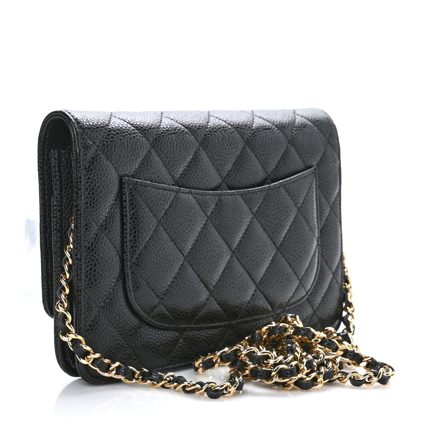 Caviar Quilted Wallet On Chain WOC Black