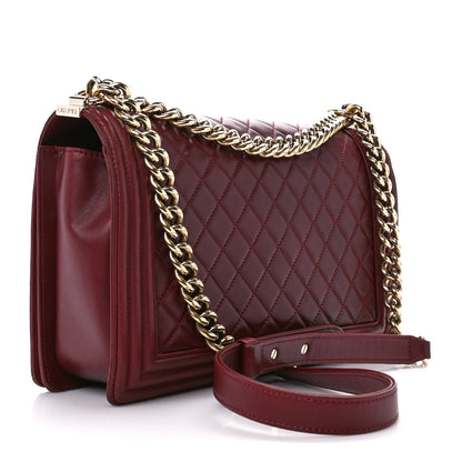 Chanel Lambskin Quilted New Medium Boy Flap Dark Red 3 of 10