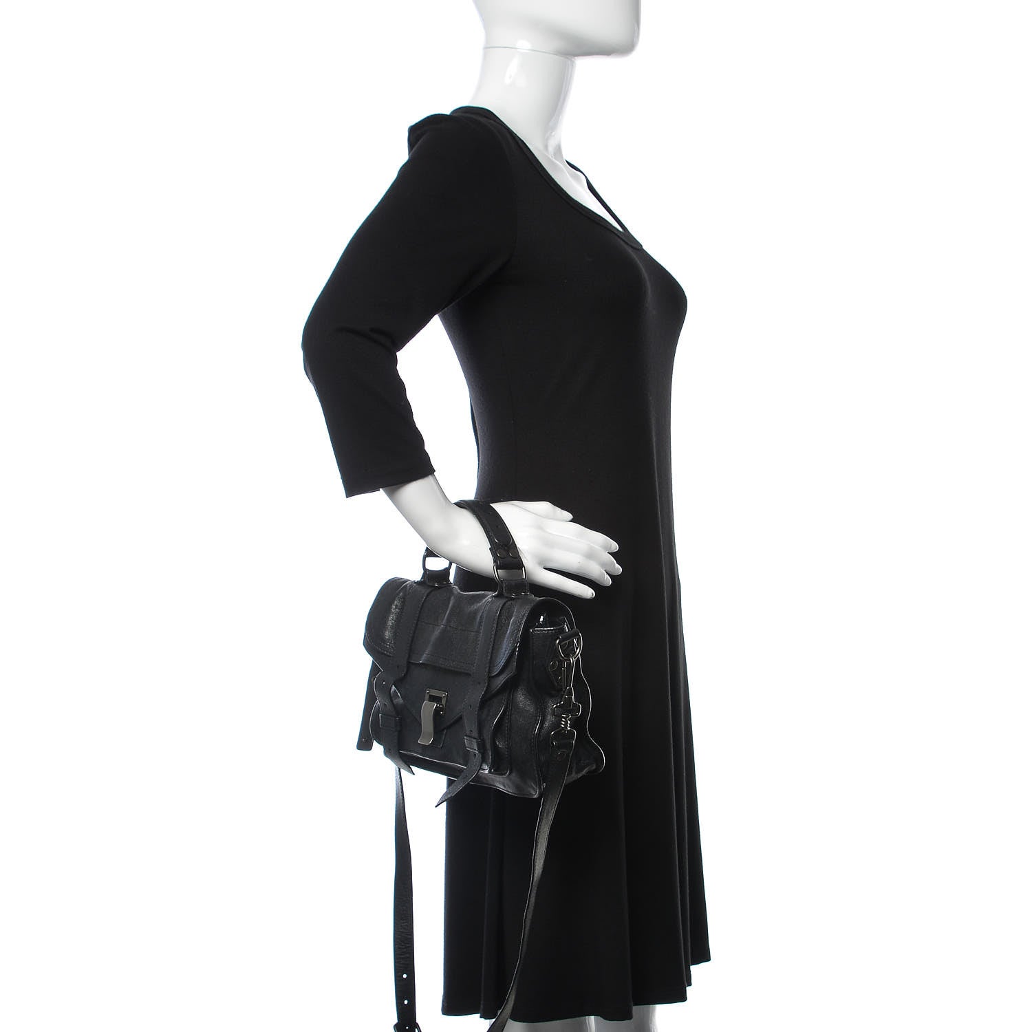 Proenza Schouler Lambskin Tiny PS1 Satchel Black 3 of 11