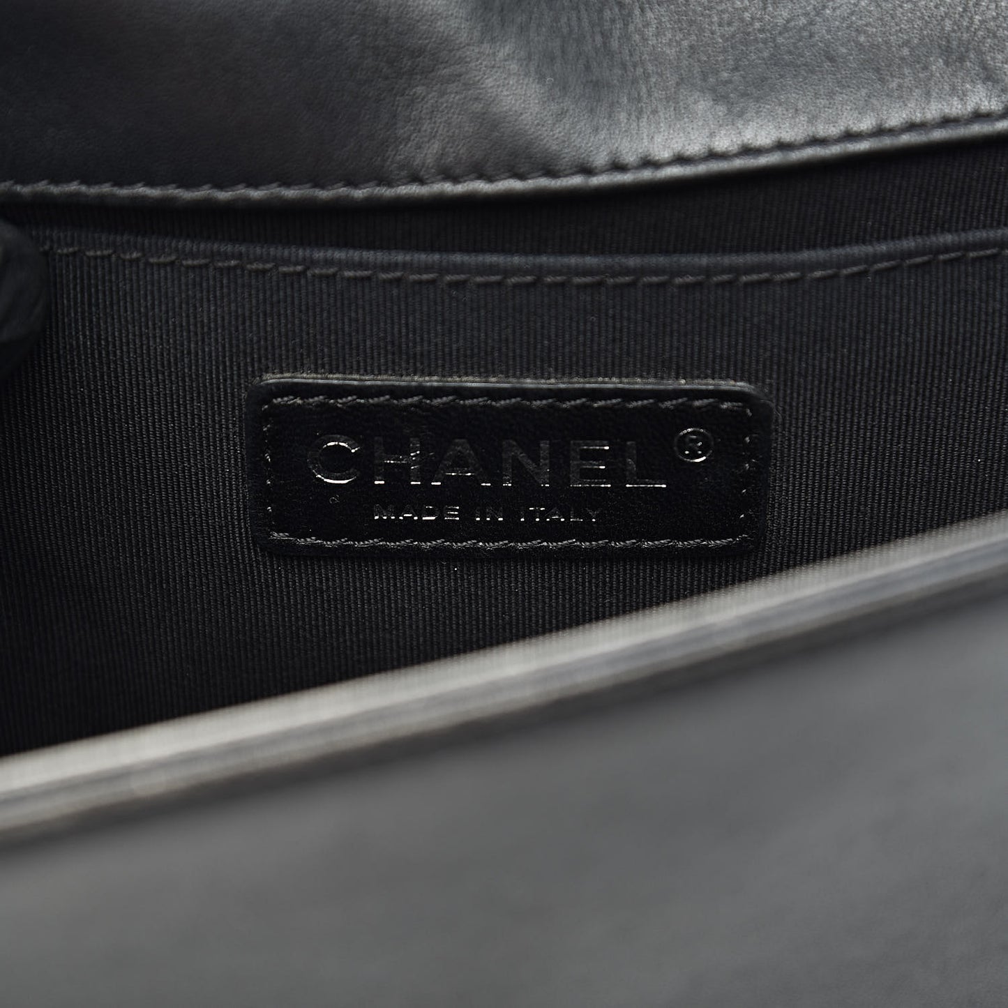 Faded Calfskin Quilted Small Studded Boy Flap Grey