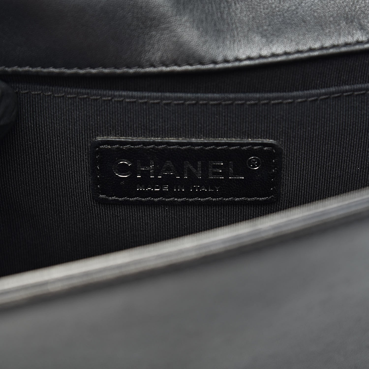 Chanel Faded Calfskin Quilted Small Studded Boy Flap Grey 6 of 13