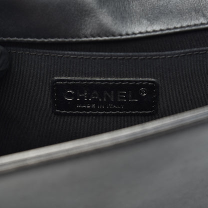 Chanel Faded Calfskin Quilted Small Studded Boy Flap Grey 6 of 13