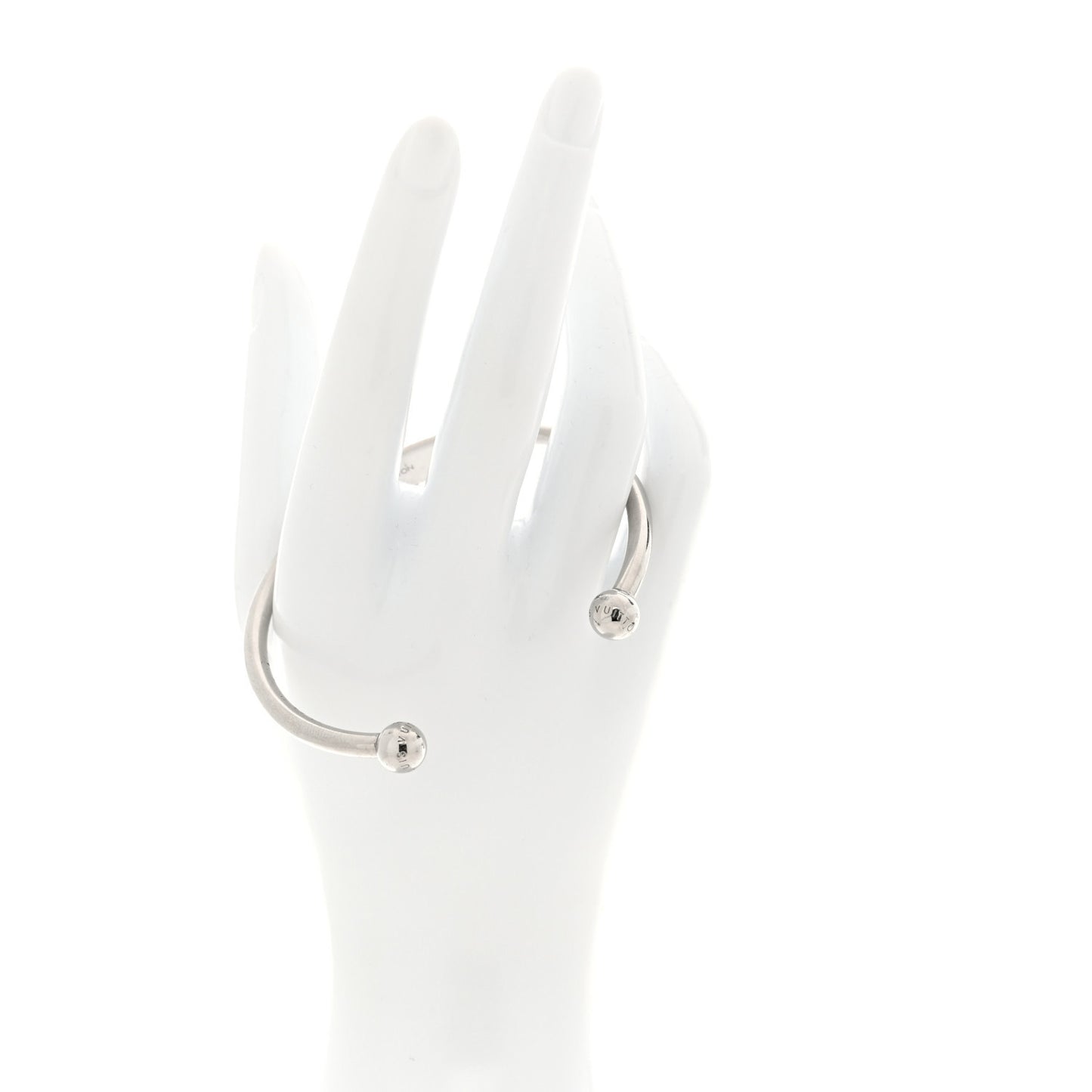 Brass Monogram Jonc Cuff L Silver
