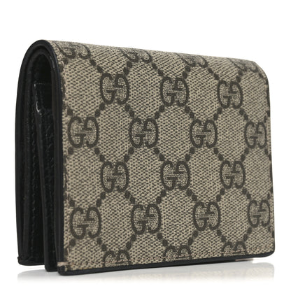 Gucci Dollar Calfskin GG Supreme Monogram GG Marmont Card Case Black Beige Ebony 3 of 9
