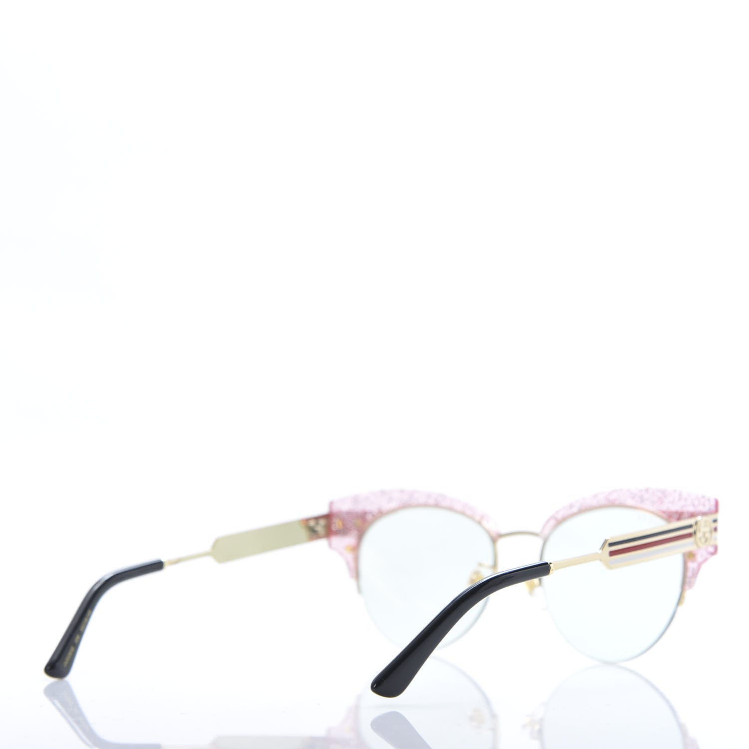 Gucci Acetate Metal Glitter Cat Eye Sunglasses GG0283S Pink 4 of 9