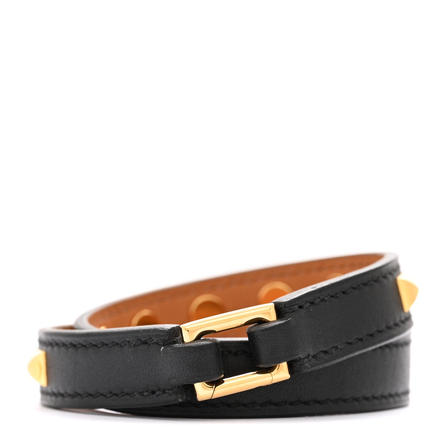 Swift Studded Rivale Double Tour Bracelet T2 Black