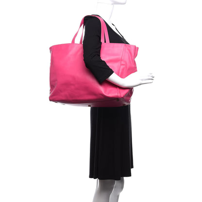 Saint Laurent Calfskin Suede Reversible East West Shopper Tote Fuchsia 2 of 21