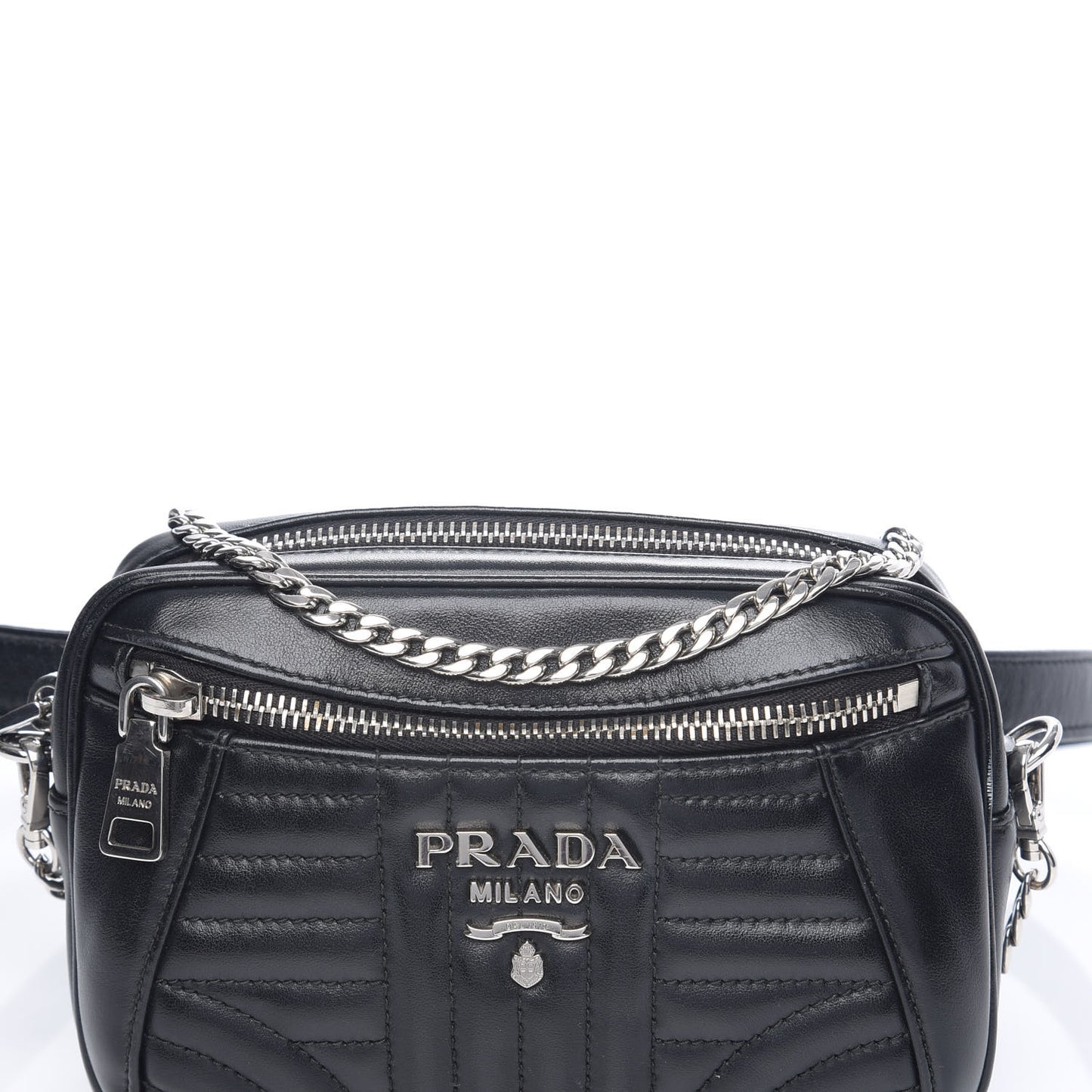 Soft Calfskin Impunture Diagramme Belt Bag Black