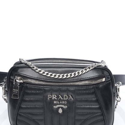 Prada Soft Calfskin Impunture Diagramme Belt Bag Black 8 of 8