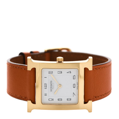 Hermes Stainless Steel Swift 26mm Heure H Hour Quartz Watch Orange 2 of 4