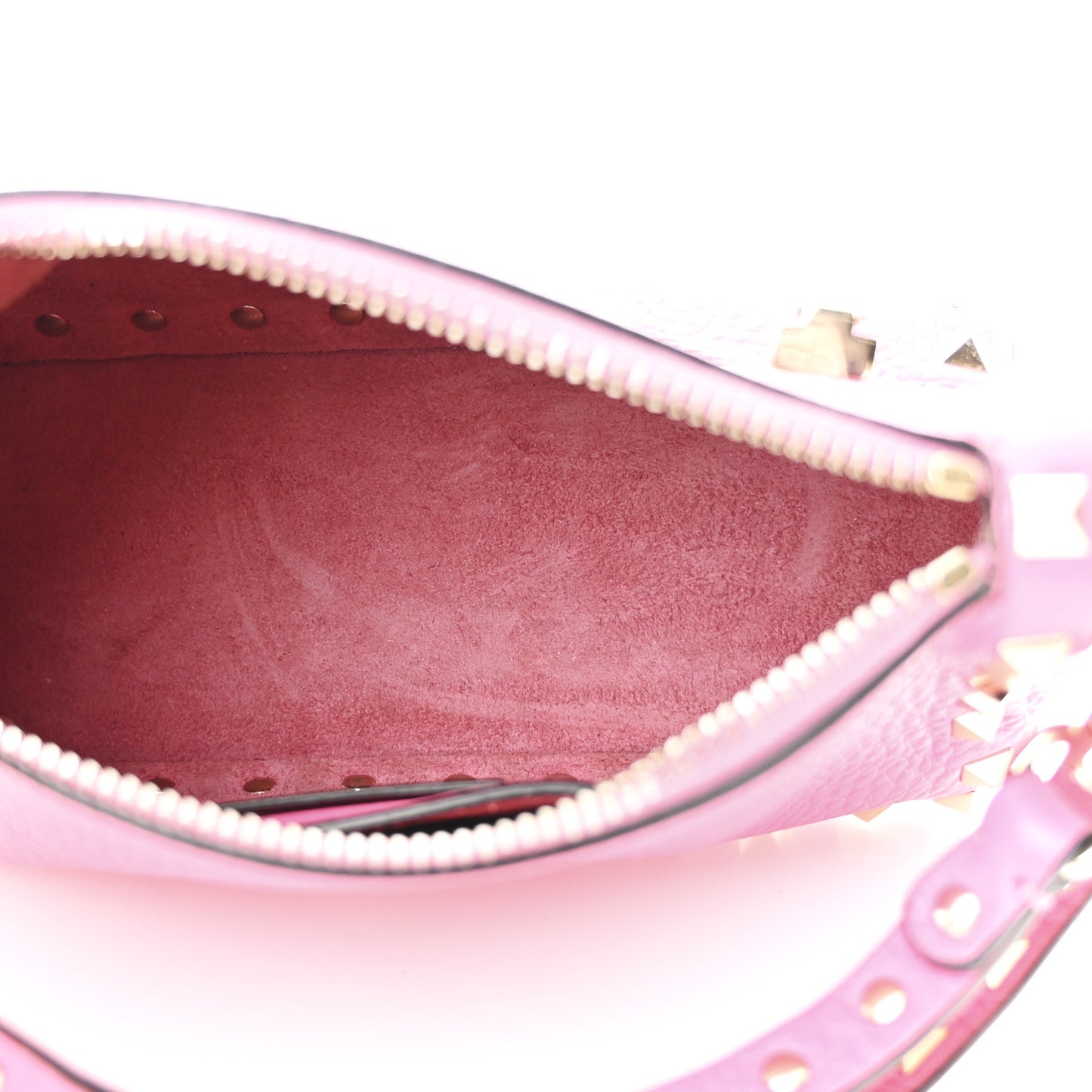 Pebbled Calfskin Small Rockstud Flip Lock Shoulder Bag Dawn Pink