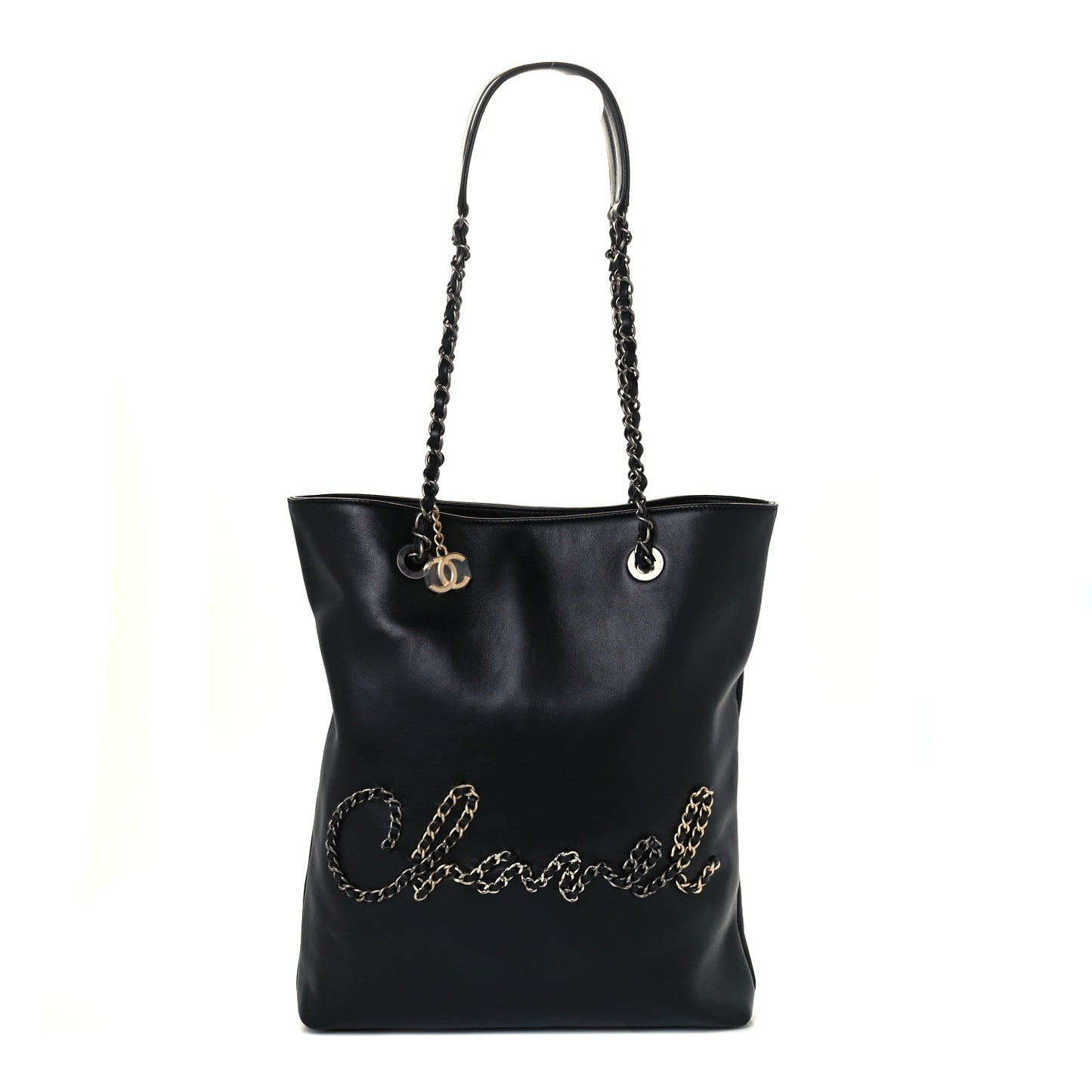 Calfskin Chain 20s Signature Tote Black