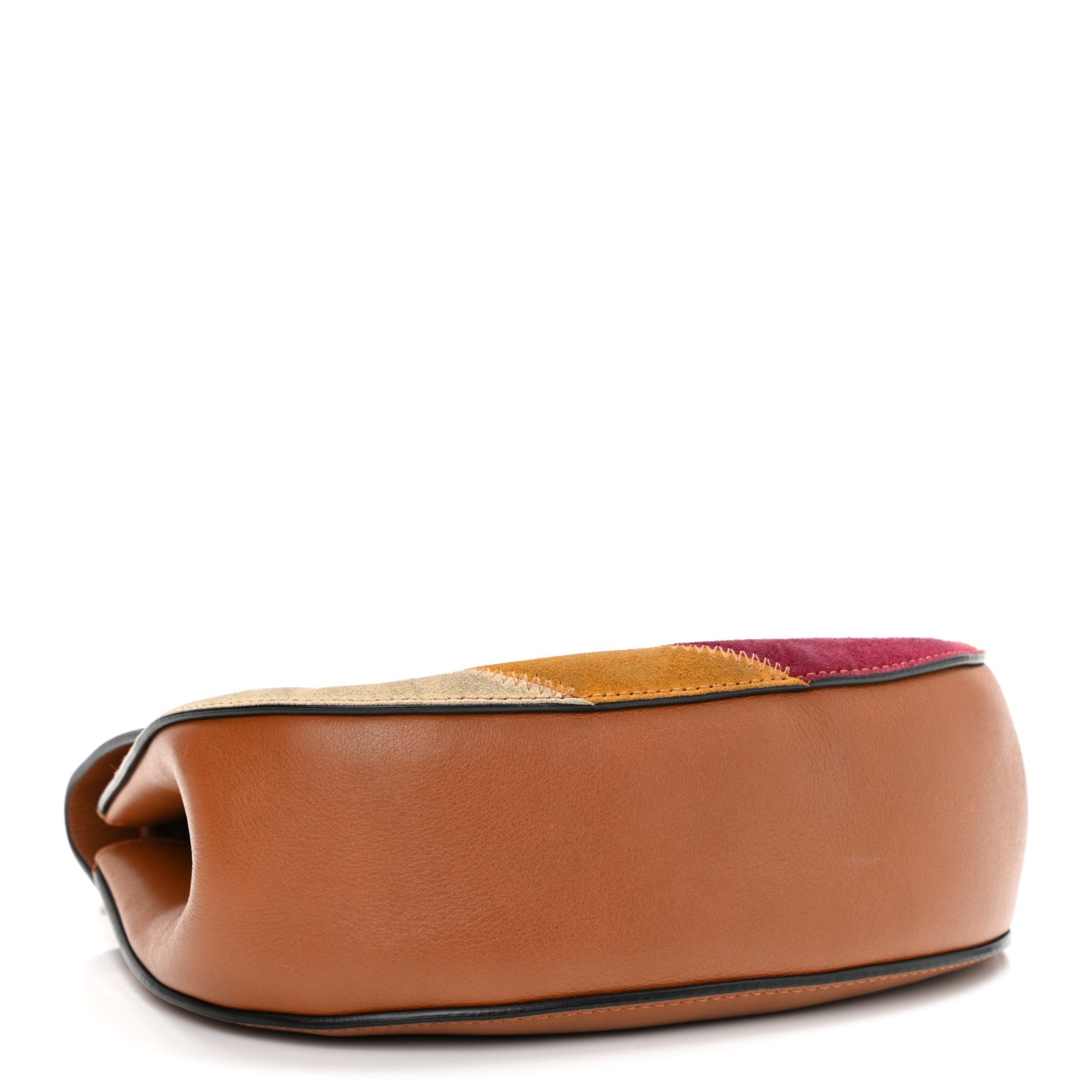 Chloe Calfskin Suede Rainbow Patchwork Drew Shoulder Bag Caramel 4 of 13