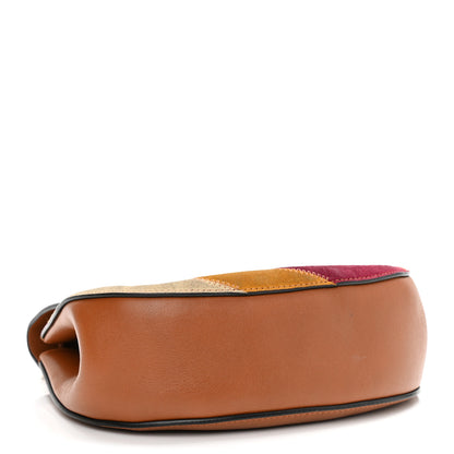 Chloe Calfskin Suede Rainbow Patchwork Drew Shoulder Bag Caramel 4 of 13