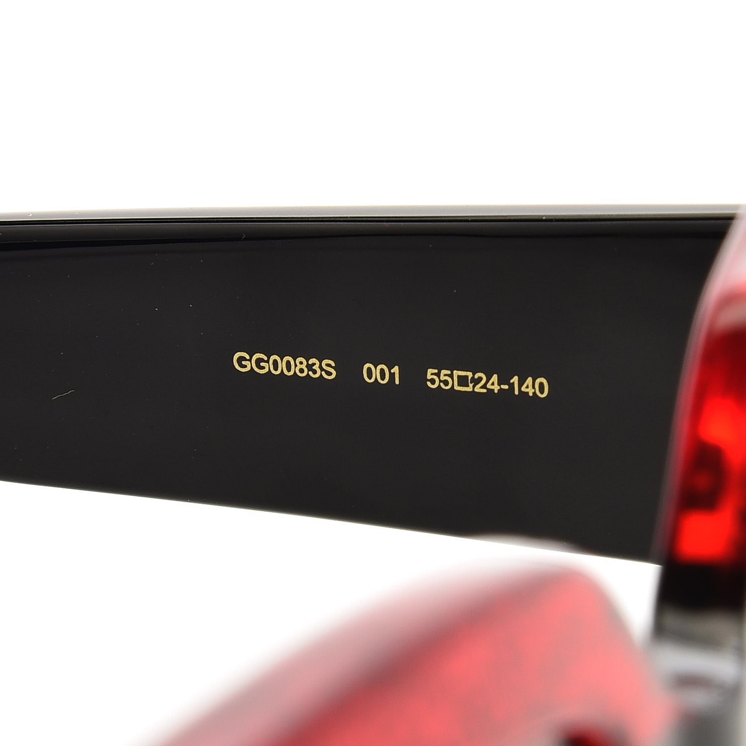 Gucci Square Frame GG0083S Sunglasses Glitter Red Black Green 6 of 9